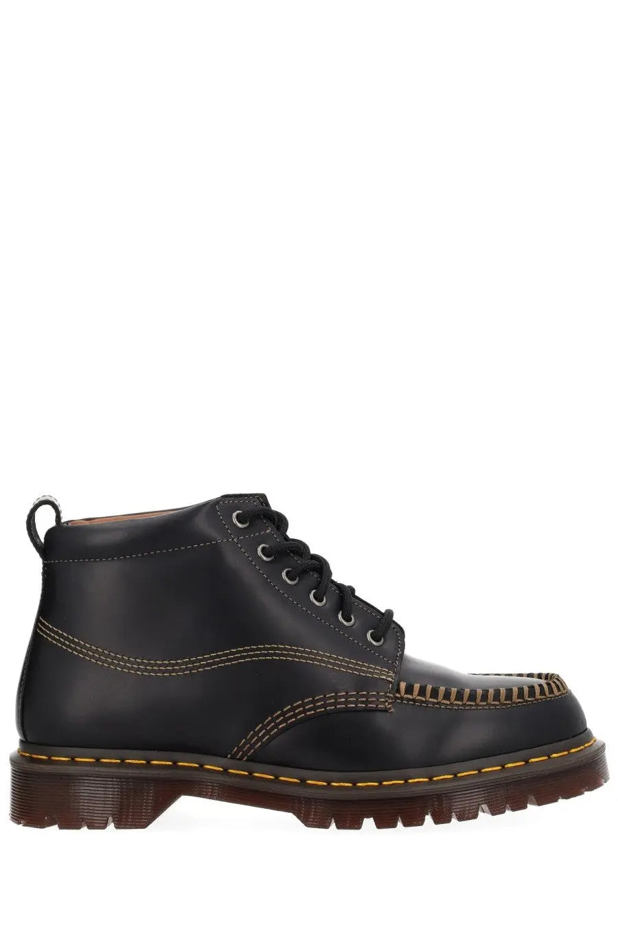 Black leather chukka boot for men by dr martens featuring durable leather and classic design