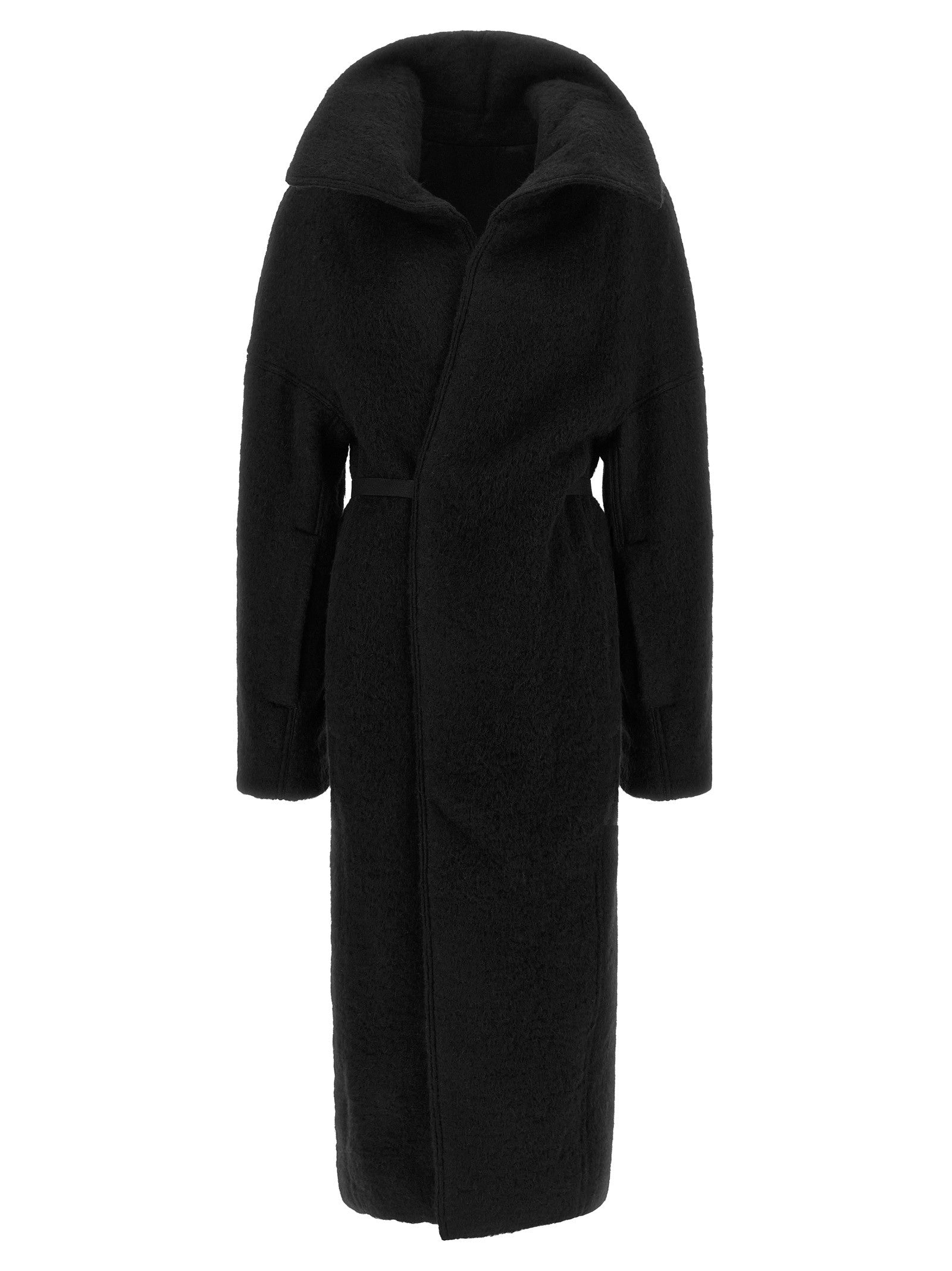 Rick Owens Dracucollar Belted Coat Black