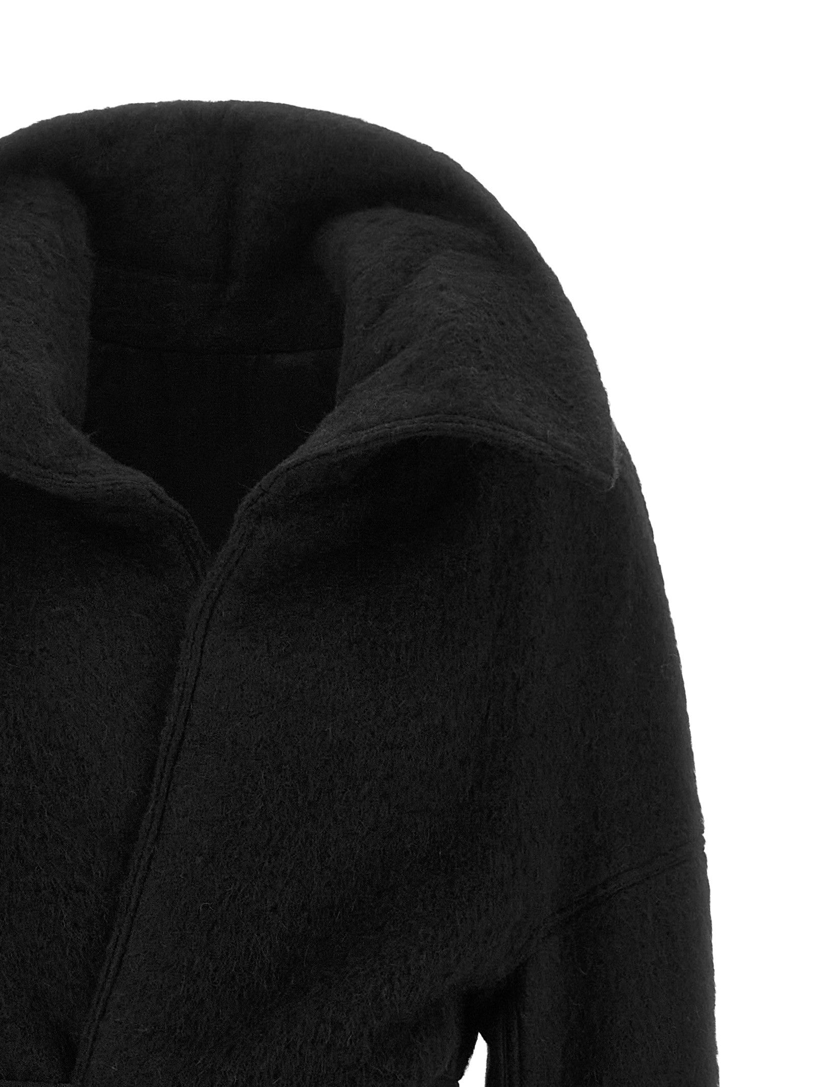Rick Owens Dracucollar Belted Coat Black