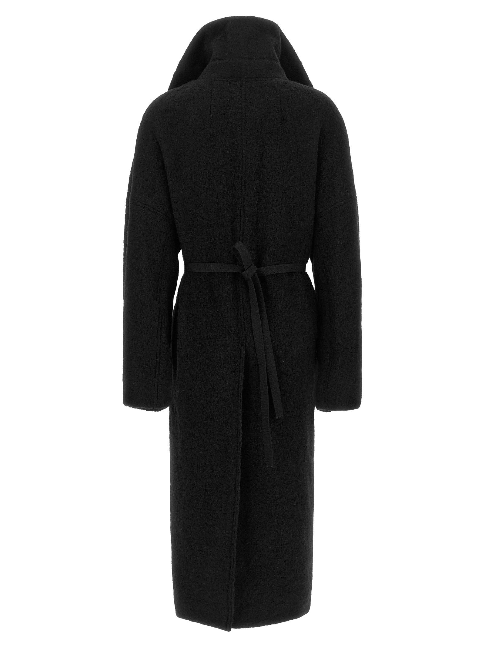 Rick Owens Dracucollar Belted Coat Black
