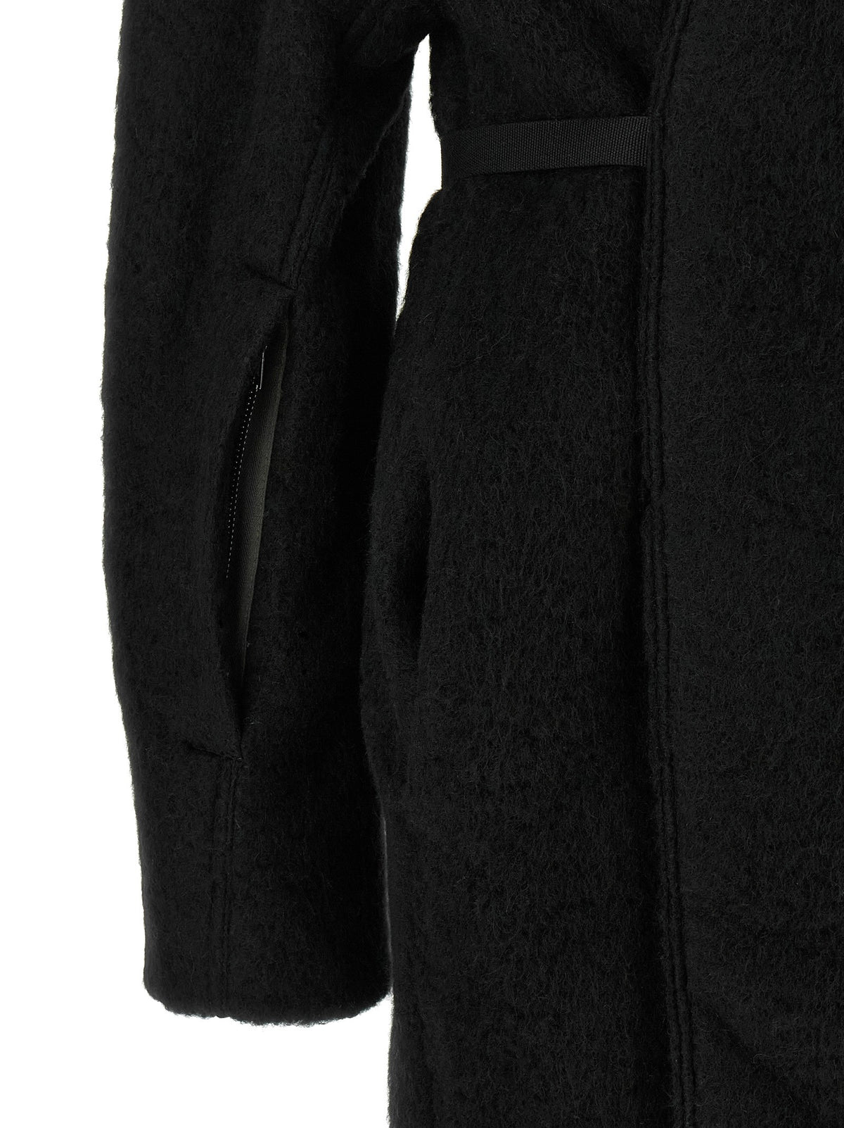 Rick Owens Dracucollar Belted Coat Black, view 4