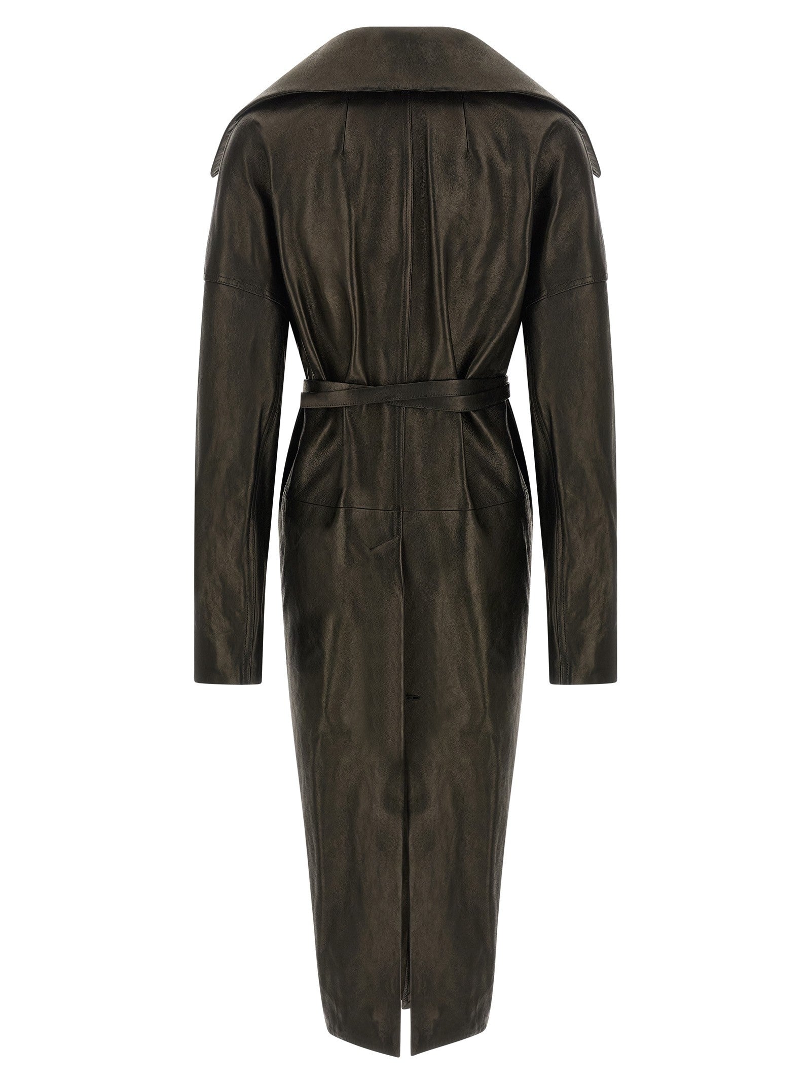Rick Owens Dracucollar Belted Coat Black