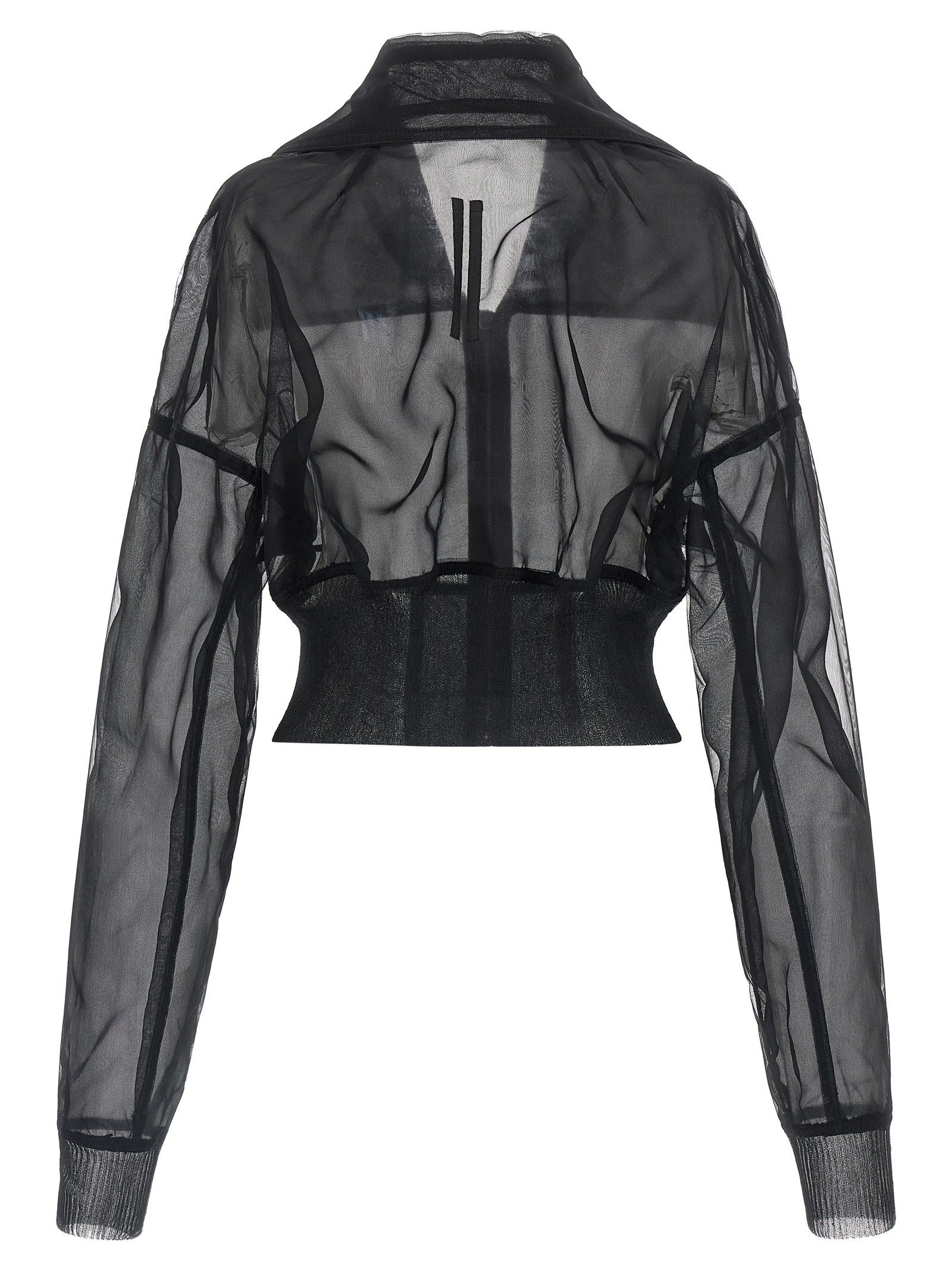 Rick Owens Dracucollar Cropped Bomber Jacket Black