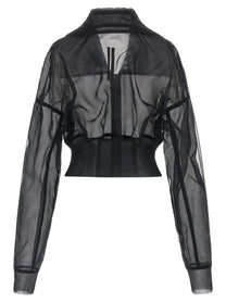Rick Owens Dracucollar Cropped Bomber Jacket Black