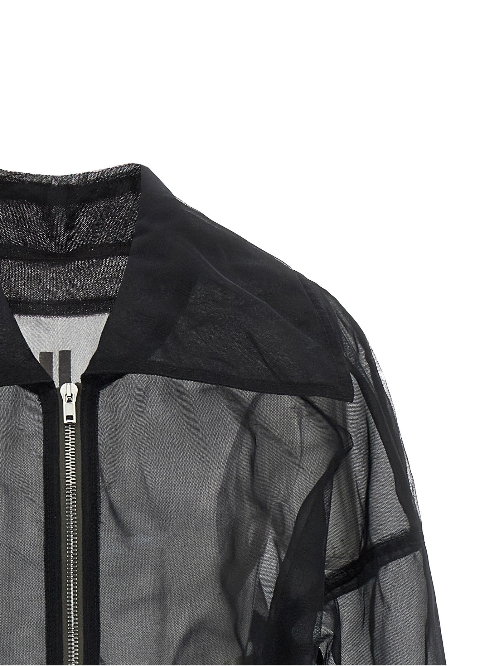 Rick Owens Dracucollar Cropped Bomber Jacket Black
