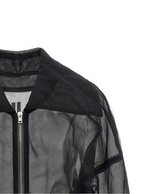 Rick Owens Dracucollar Cropped Bomber Jacket Black