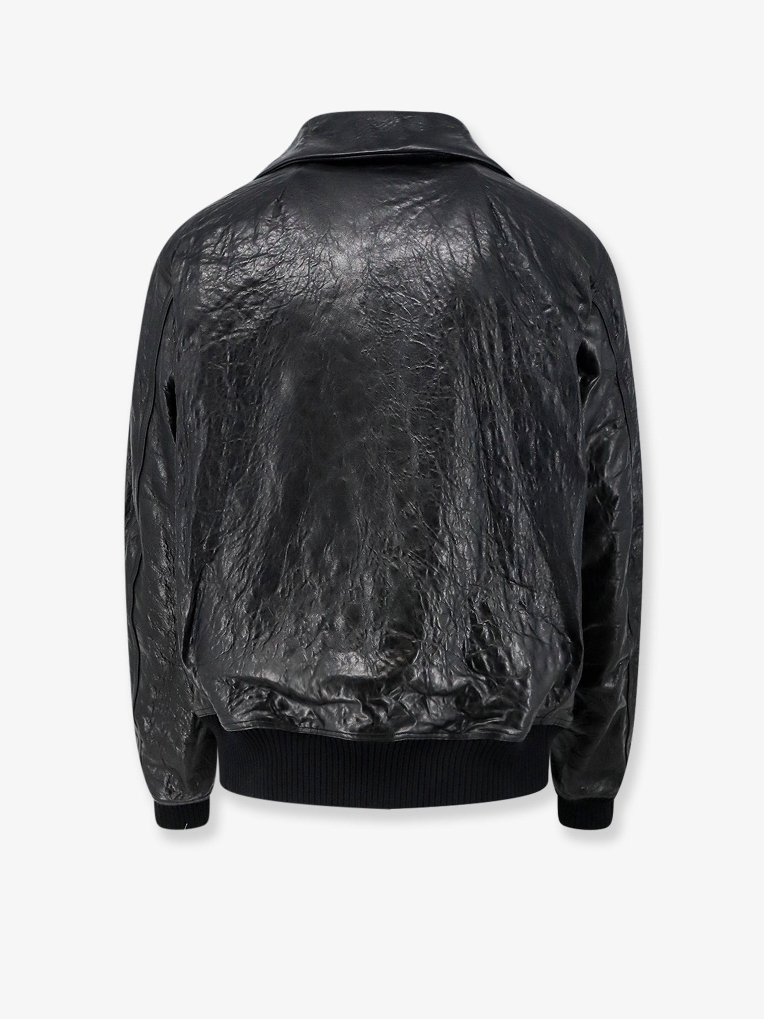 Rick Owens Men's Dracuflight Leather Jacket Black