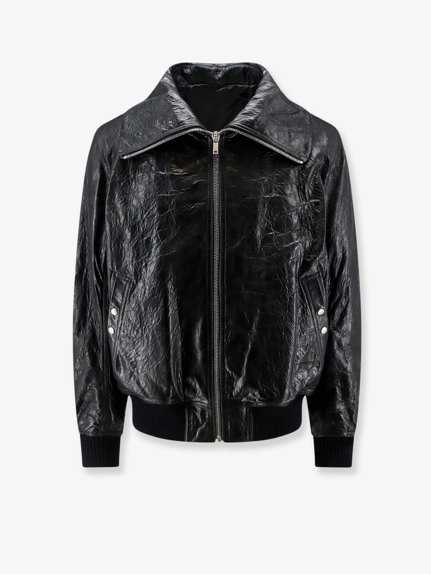 Rick Owens Men's Dracuflight Leather Jacket Black