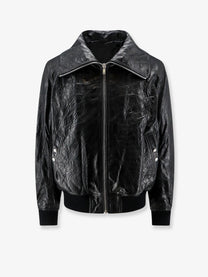 Rick Owens Men's Dracuflight Leather Jacket Black