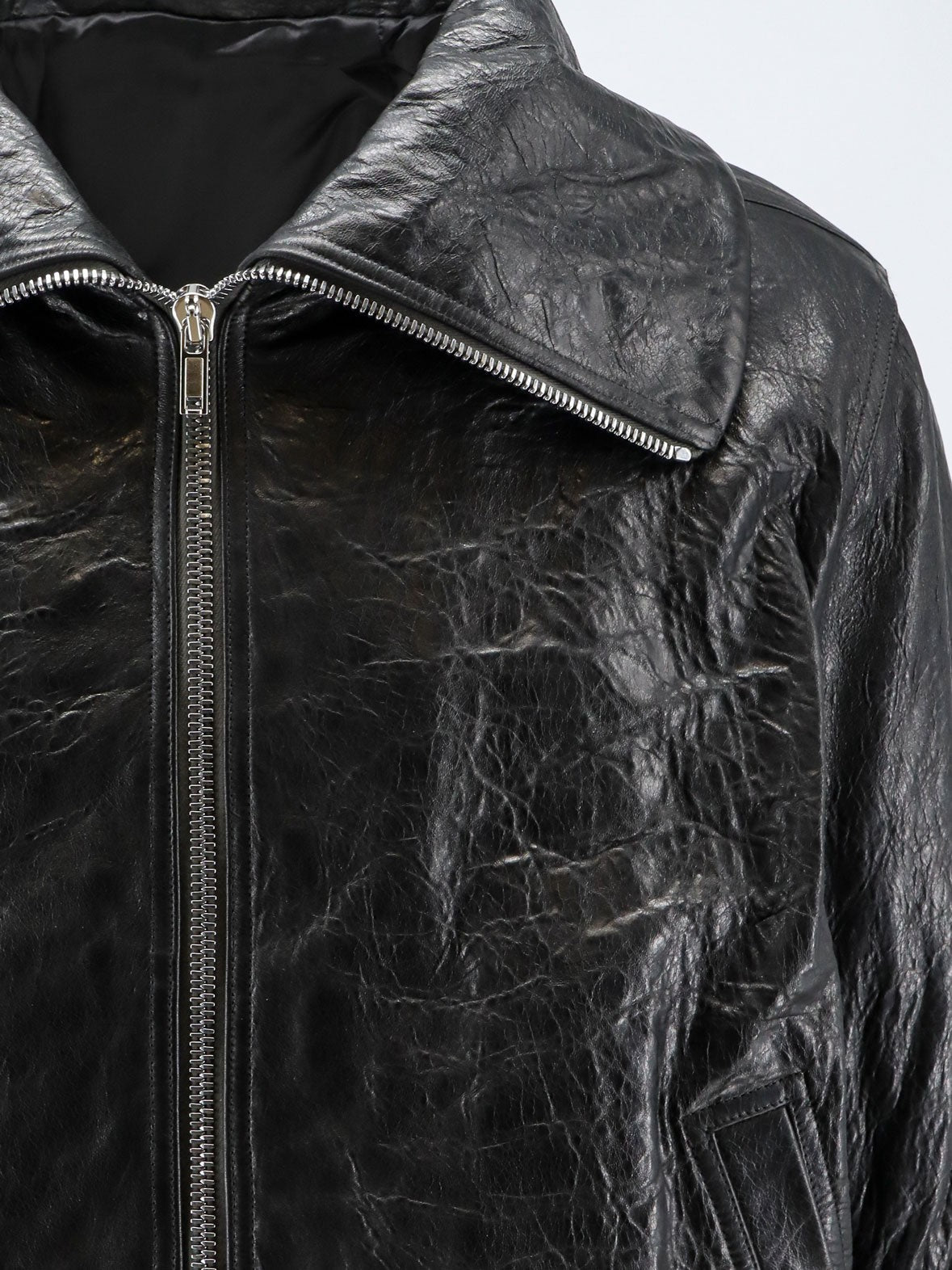 Rick Owens Men's Dracuflight Leather Jacket Black