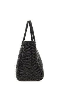 Dragon Diffusion women’s borsa grace basket small black woven tote bag with braided handles