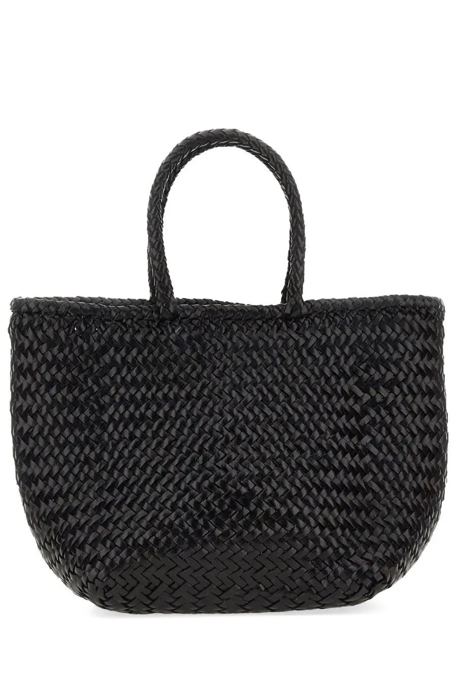 Dragon Diffusion women’s borsa Grace small black woven tote bag with braided handles for everyday use