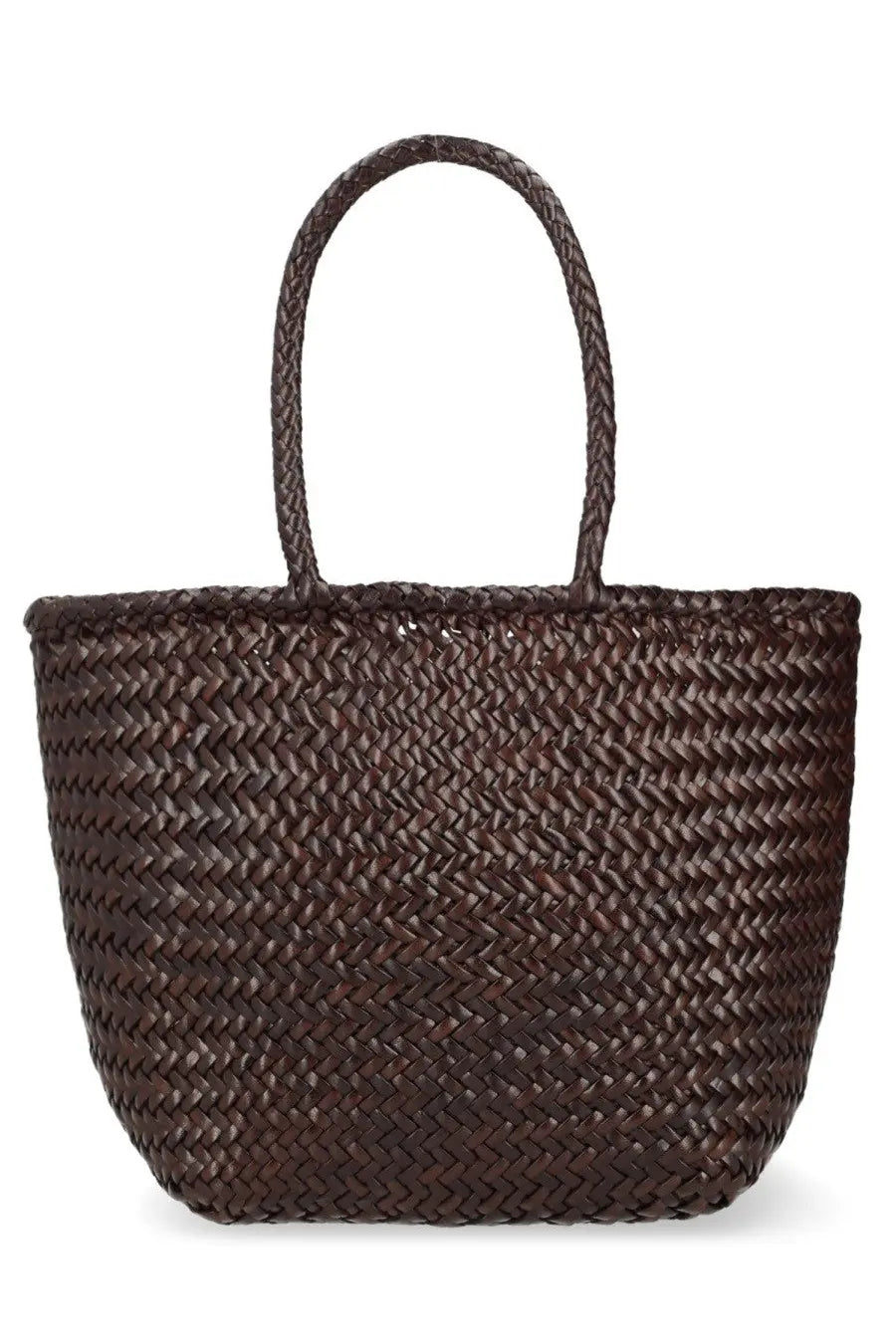 Dragon Diffusion women’s borsa grace basket small brown woven tote bag with braided handles made of natural fibers