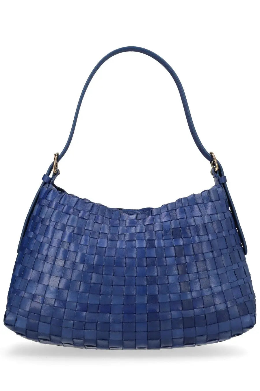 Dragon diffusion womens borsa hobo salvage blue navy blue woven leather hobo bag with structured grid pattern and shoulder strap