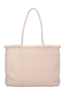 Dragon diffusion women’s borsa weave large beige tote bag with braided handles and woven rectangular shape