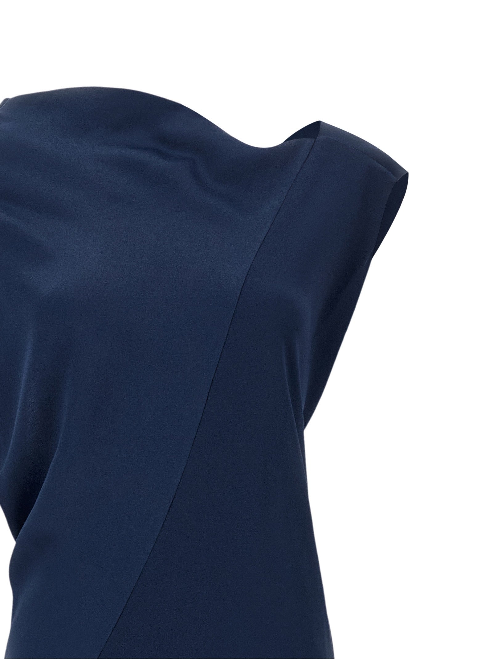 Alberta Ferretti Draped Asymmetrical Dress Blue