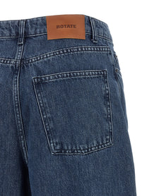 Rotate Birger Christensen Draped Barrel Leg Jeans Blue