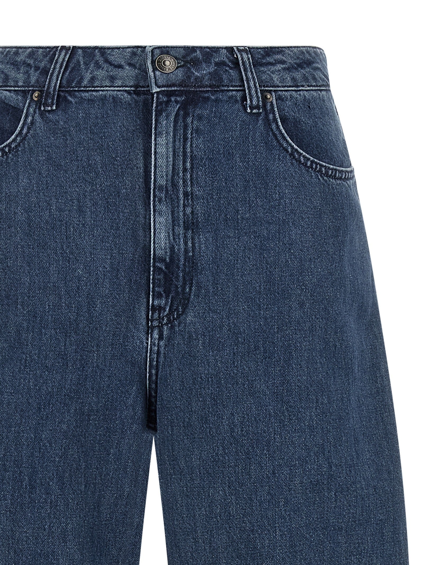 Rotate Birger Christensen Draped Barrel Leg Jeans Blue