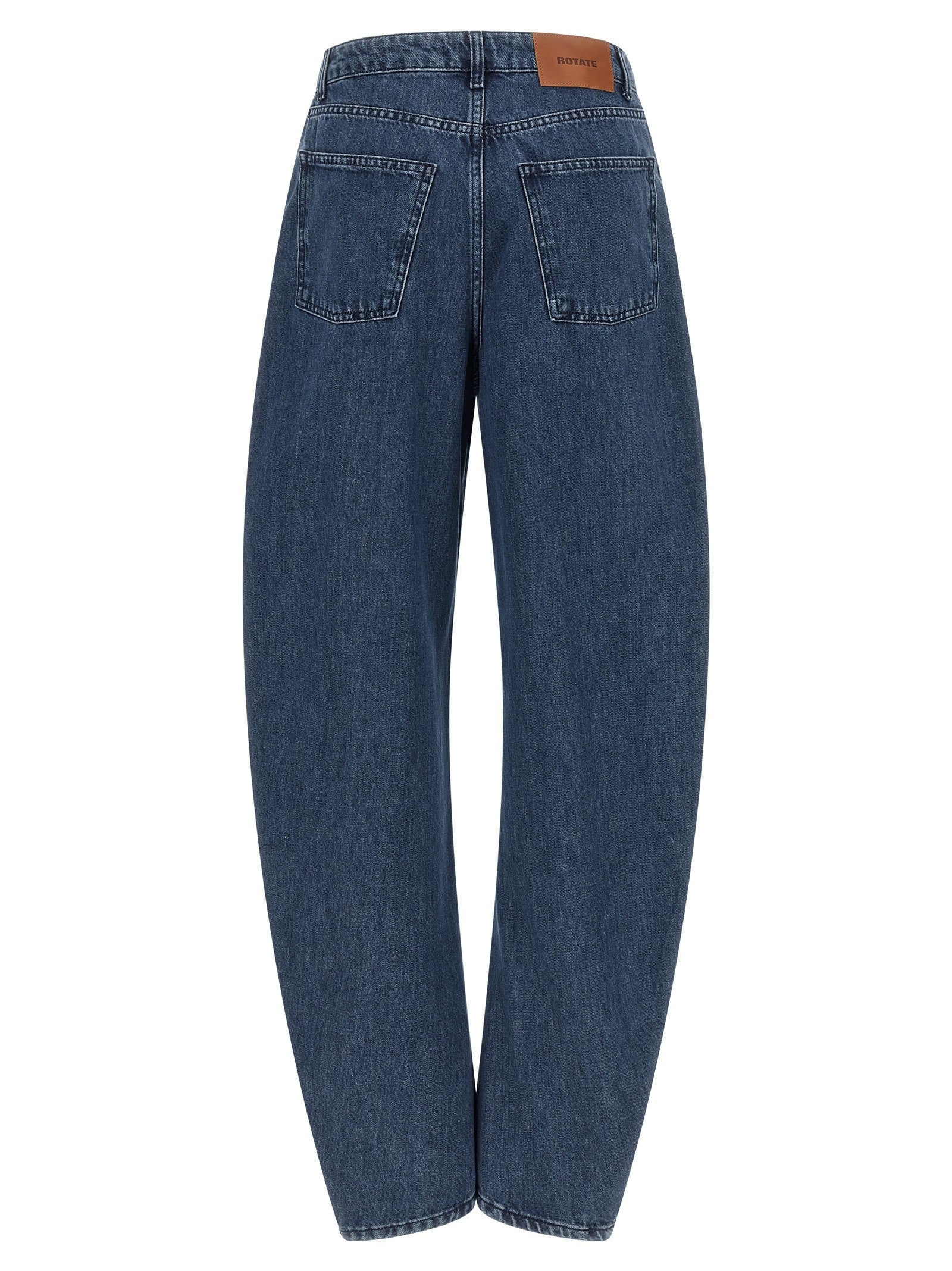 Rotate Birger Christensen Draped Barrel Leg Jeans Blue