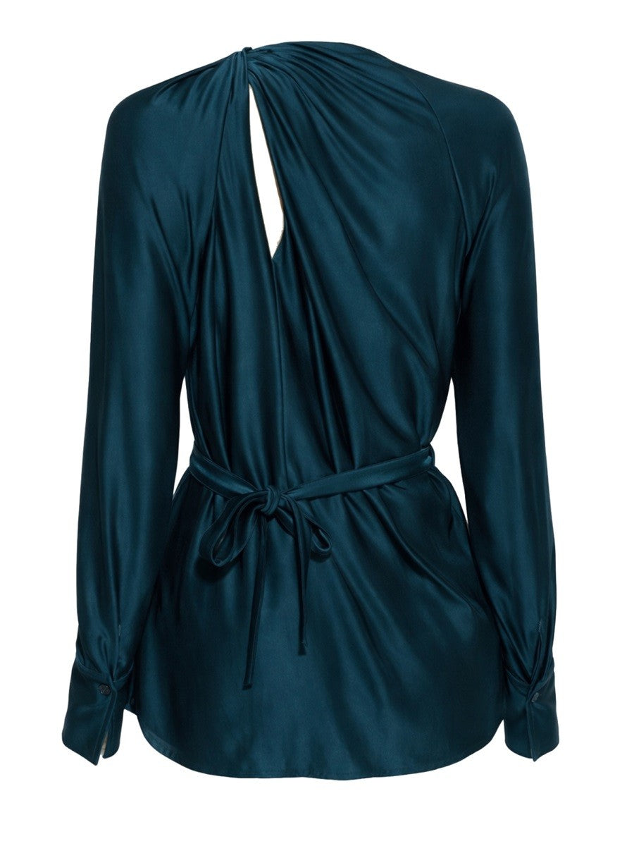 Victoria Beckham Women's Draped Blouse Black