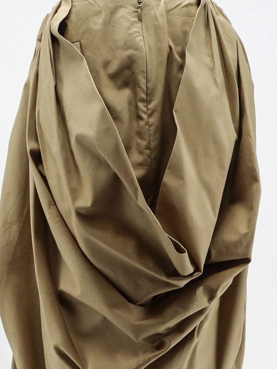 Chloé Women's Draped Cotton Skirt Brown