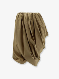 Chloé Women's Draped Cotton Skirt Brown