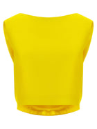 Balenciaga Draped Crop Top Yellow