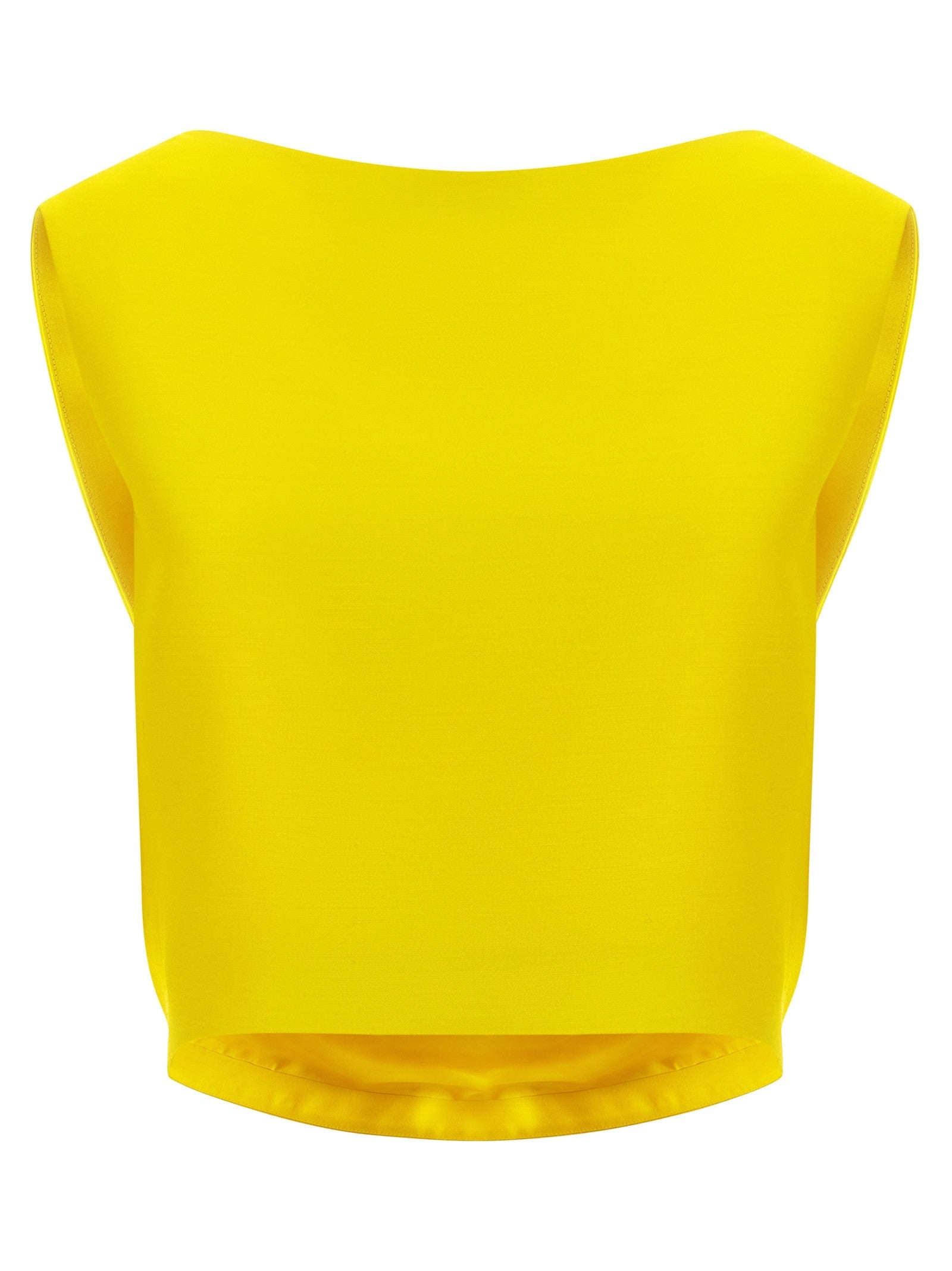 Balenciaga Draped Crop Top Yellow