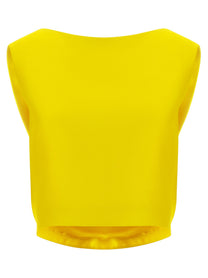 Balenciaga Draped Crop Top Yellow