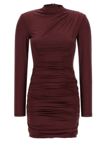 ROTATE Birger Christensen Draped Dress Red