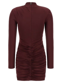ROTATE Birger Christensen Draped Dress Red