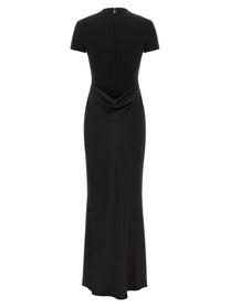 ROTATE Birger Christensen Draped Dress Black