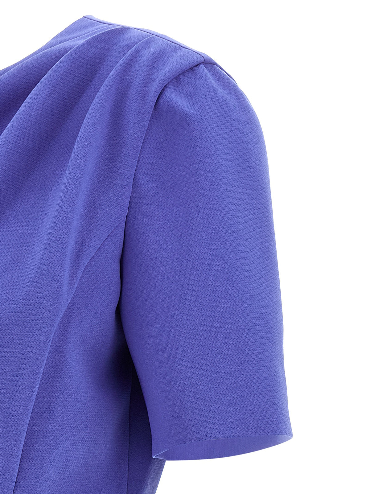 Carolina Herrera Draped Dress Blue, view 4
