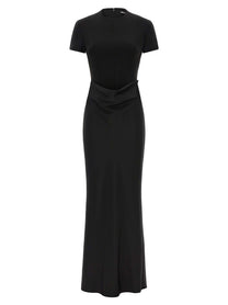 ROTATE Birger Christensen Draped Dress Black