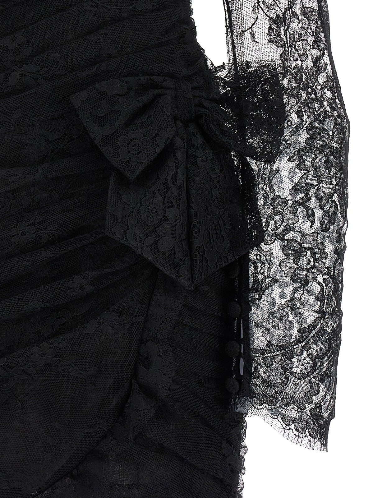 Alessandra Rich Draped Dress Black