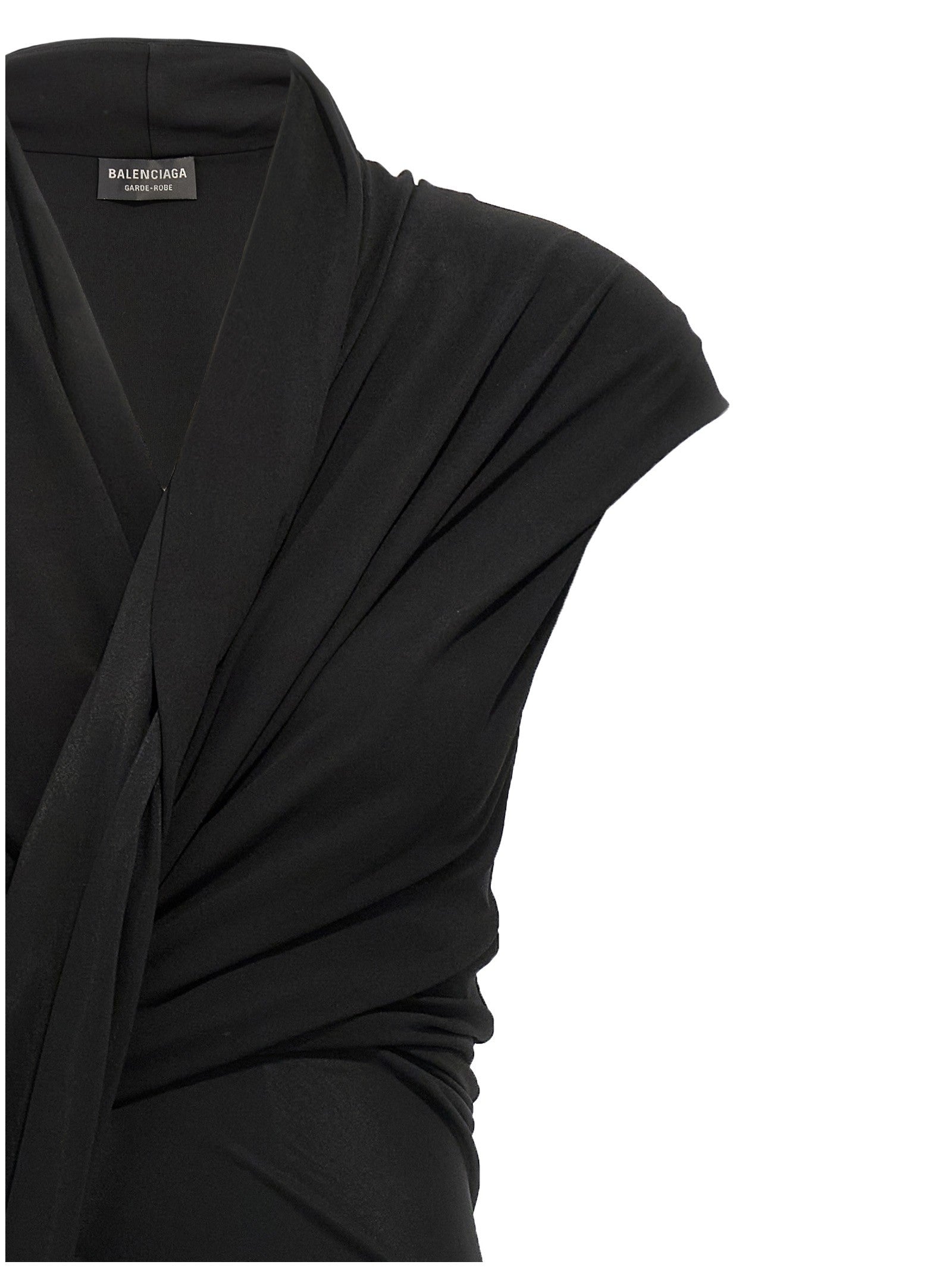 Balenciaga Draped Dress Black