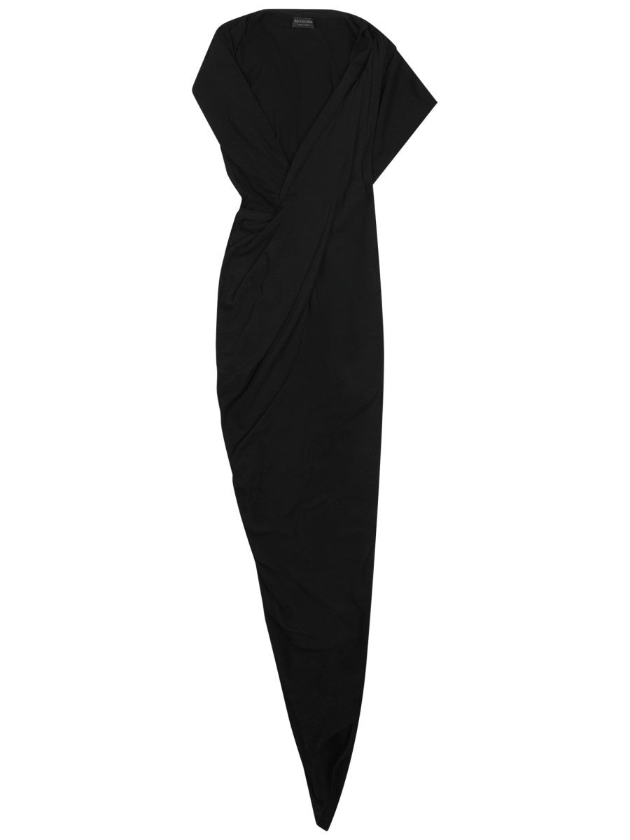Balenciaga Women's Draped Dress Black