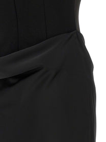ROTATE Birger Christensen Draped Dress Black