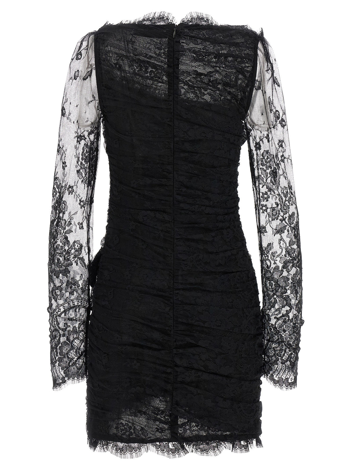 Alessandra Rich Draped Dress Black