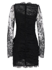 Alessandra Rich Draped Dress Black