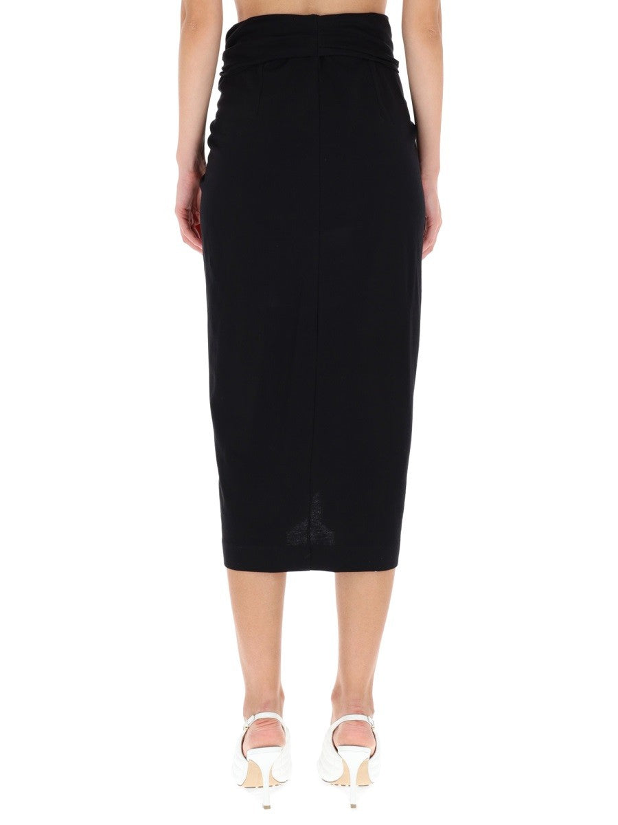 Dries Van Noten Women's Draped Herchive Skirt Black