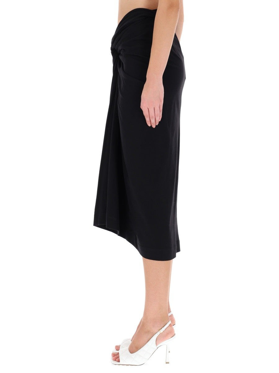 Dries Van Noten Women's Draped Herchive Skirt Black