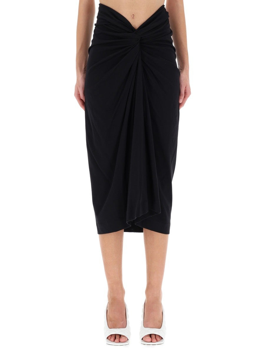 Dries Van Noten Women's Draped Herchive Skirt Black