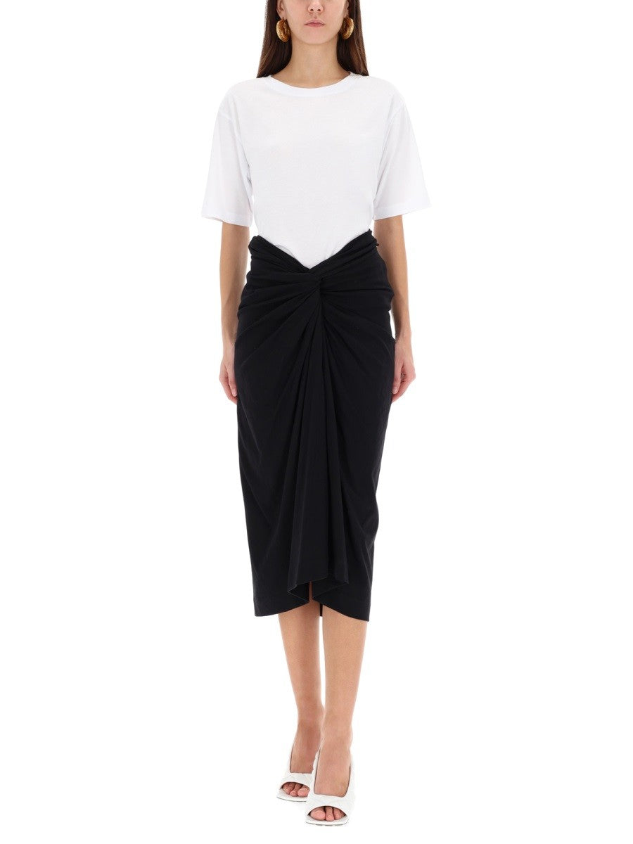 Dries Van Noten Women's Draped Herchive Skirt Black