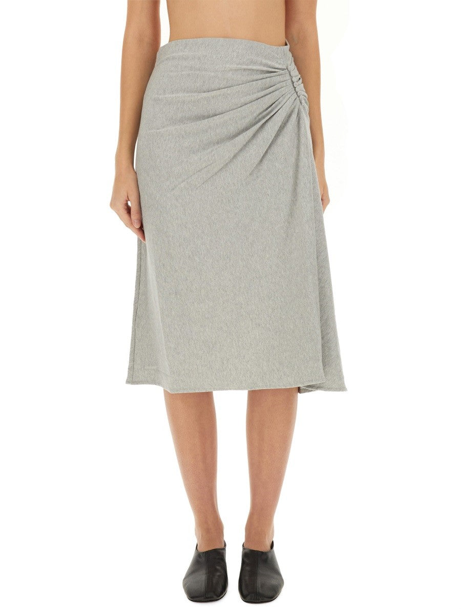 Dries Van Noten Women's Draped Hevira Skirt Grey Dries Van Noten