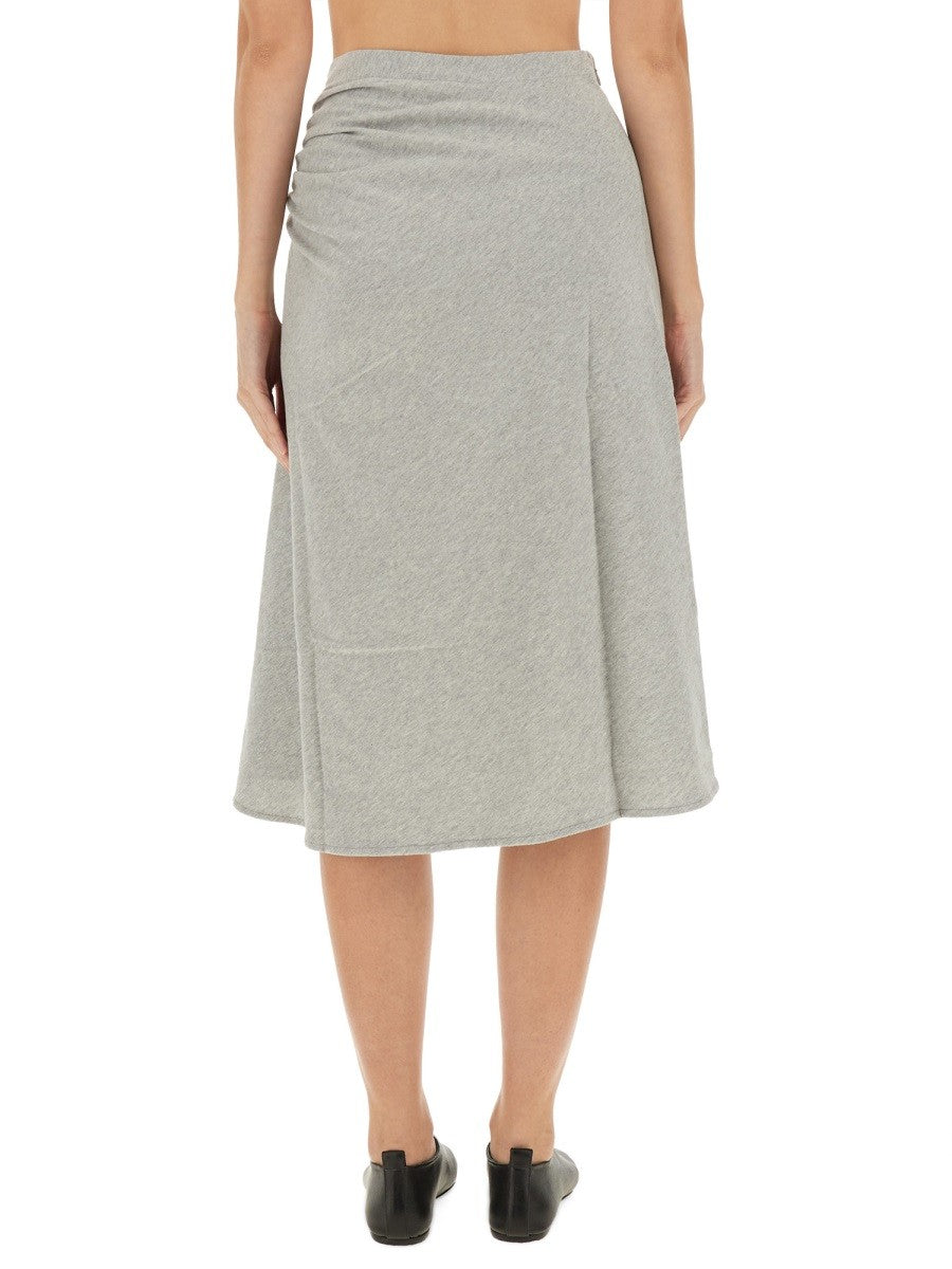 Dries Van Noten Women's Draped Hevira Skirt Grey, view 3