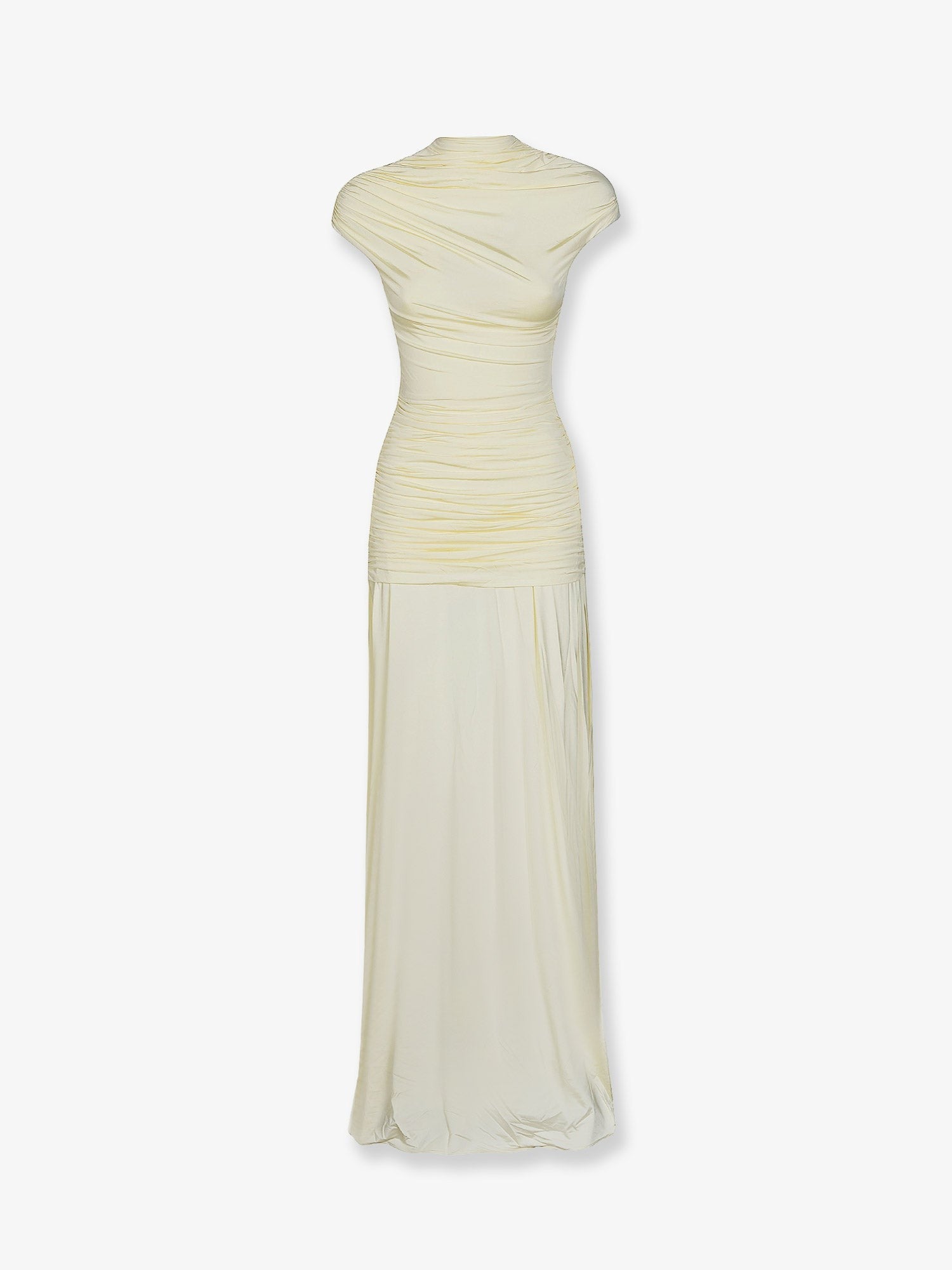 self-portrait Women's Draped Jersey Long Dress Yellow