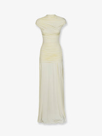 self-portrait Women's Draped Jersey Long Dress Yellow