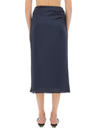 Theory Women's Draped Midi Skirt Blue, view 3