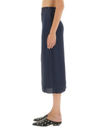 Theory Women's Draped Midi Skirt Blue, view 4